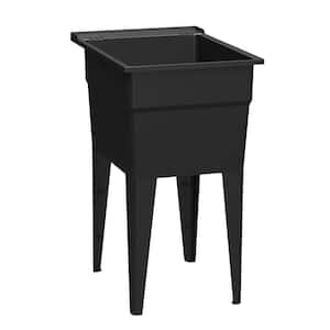 18 in. x 24 in. Recycled Polypropylene Black Laundry Sink