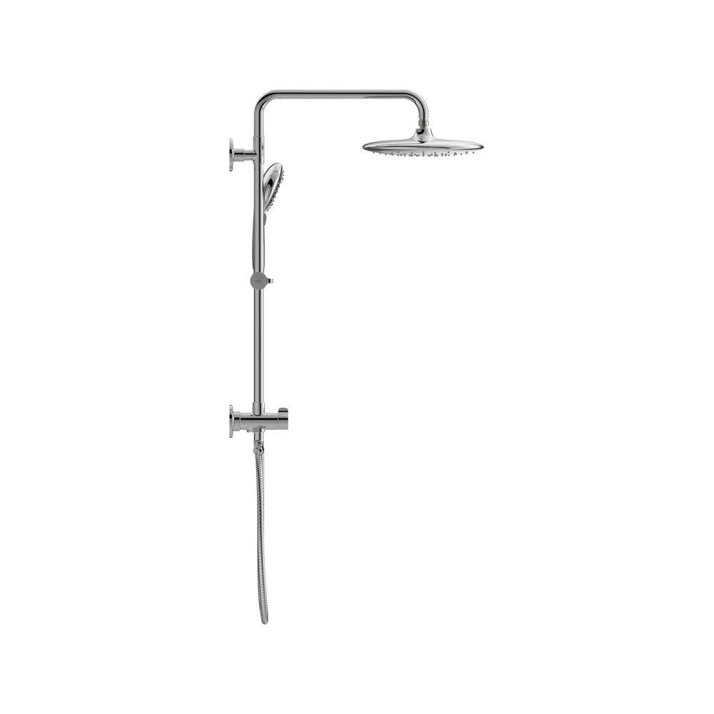 Polished Chrome Dual Shower System with Rain Showerhead