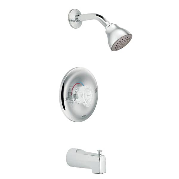 Chateau Posi-Temp Single-Handle 1-Spray Tub and Shower Faucet with Valve in Chrome (Valve Included)