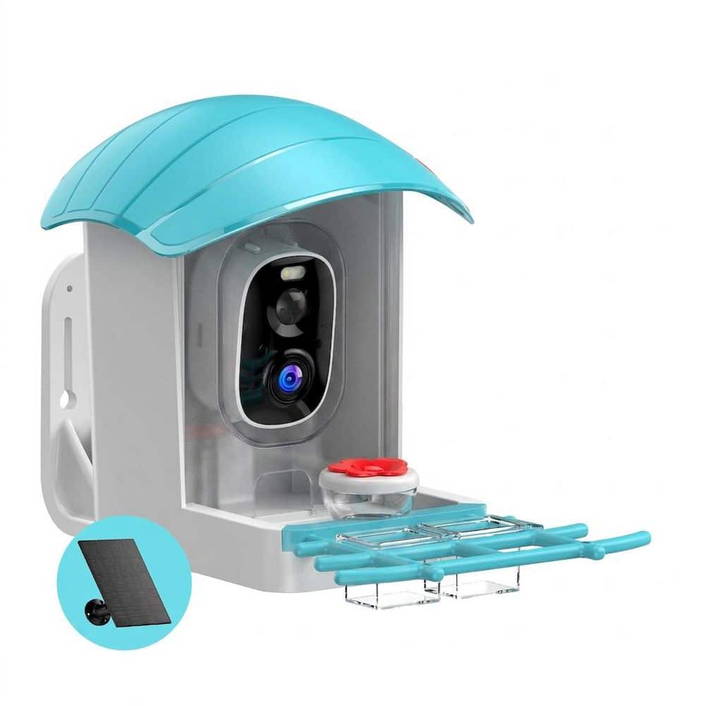 SenQWFa Solar Powered Plastic Mount Smart Bird Feeder Camera AI