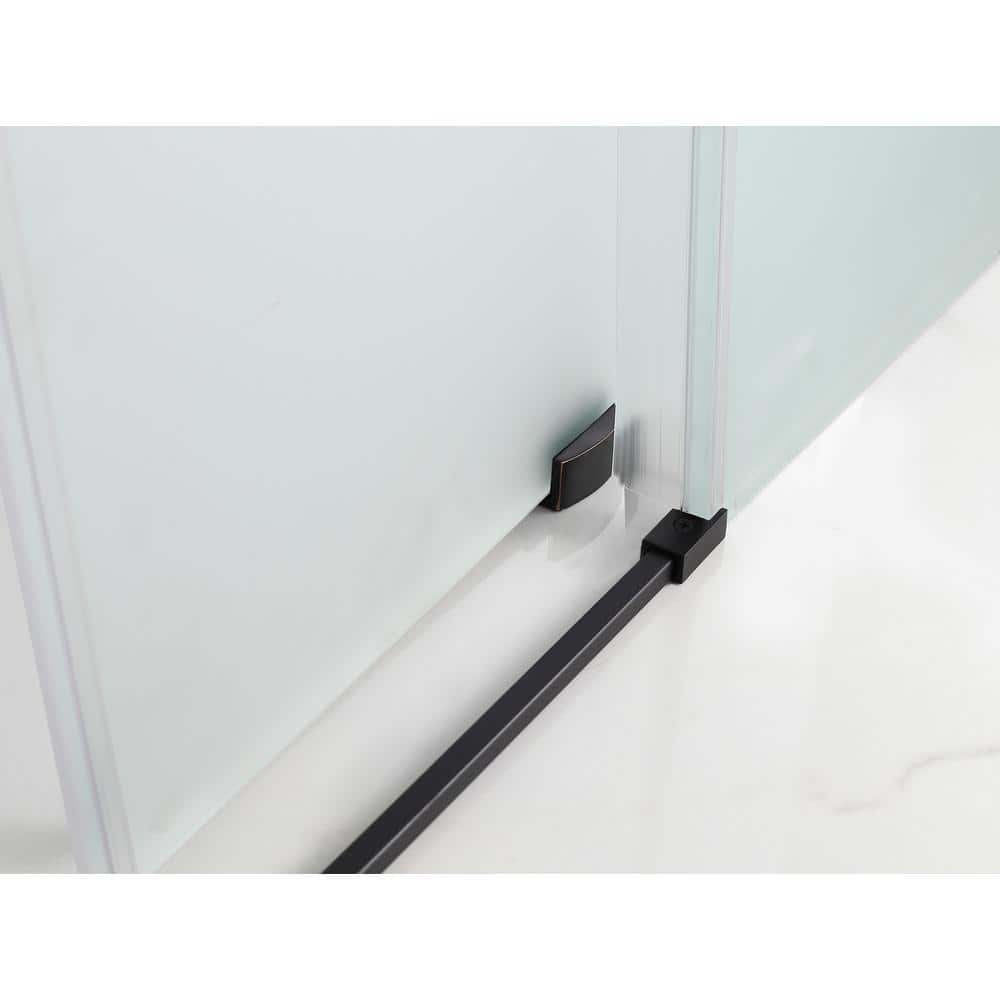 Coraline 48" x 76" Frosted Glass Frameless Sliding Shower Door