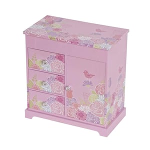 Pearl Girl's Pink Fashion Paper Musical Ballerina Jewelry Box