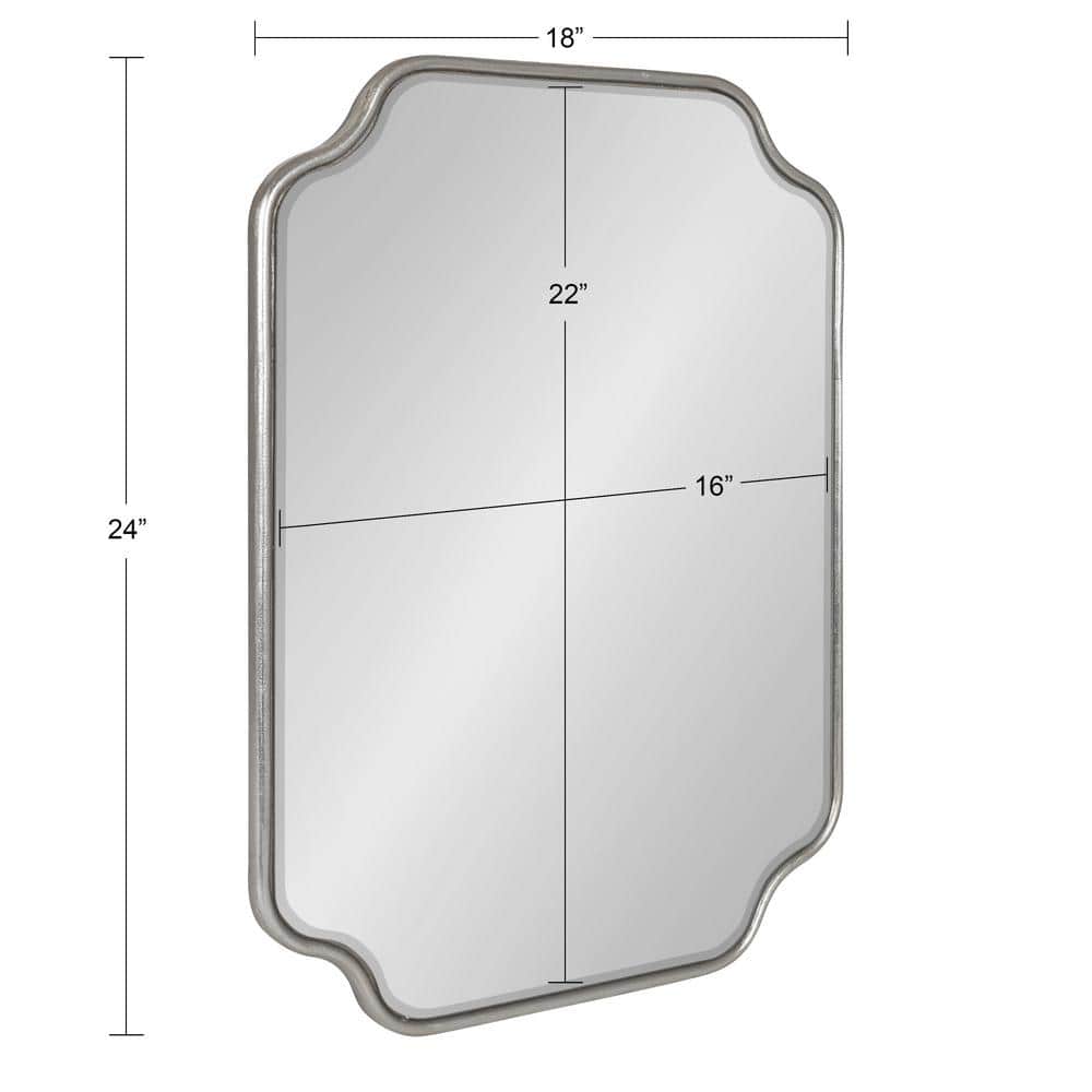 Scalloped Edge Silver Full-Length Wooden Vanity Mirror