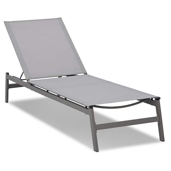 EGEIROSLIFE Light Gray 1-Piece Outdoor Chaise Lounge with Breathable Textilene Fabric