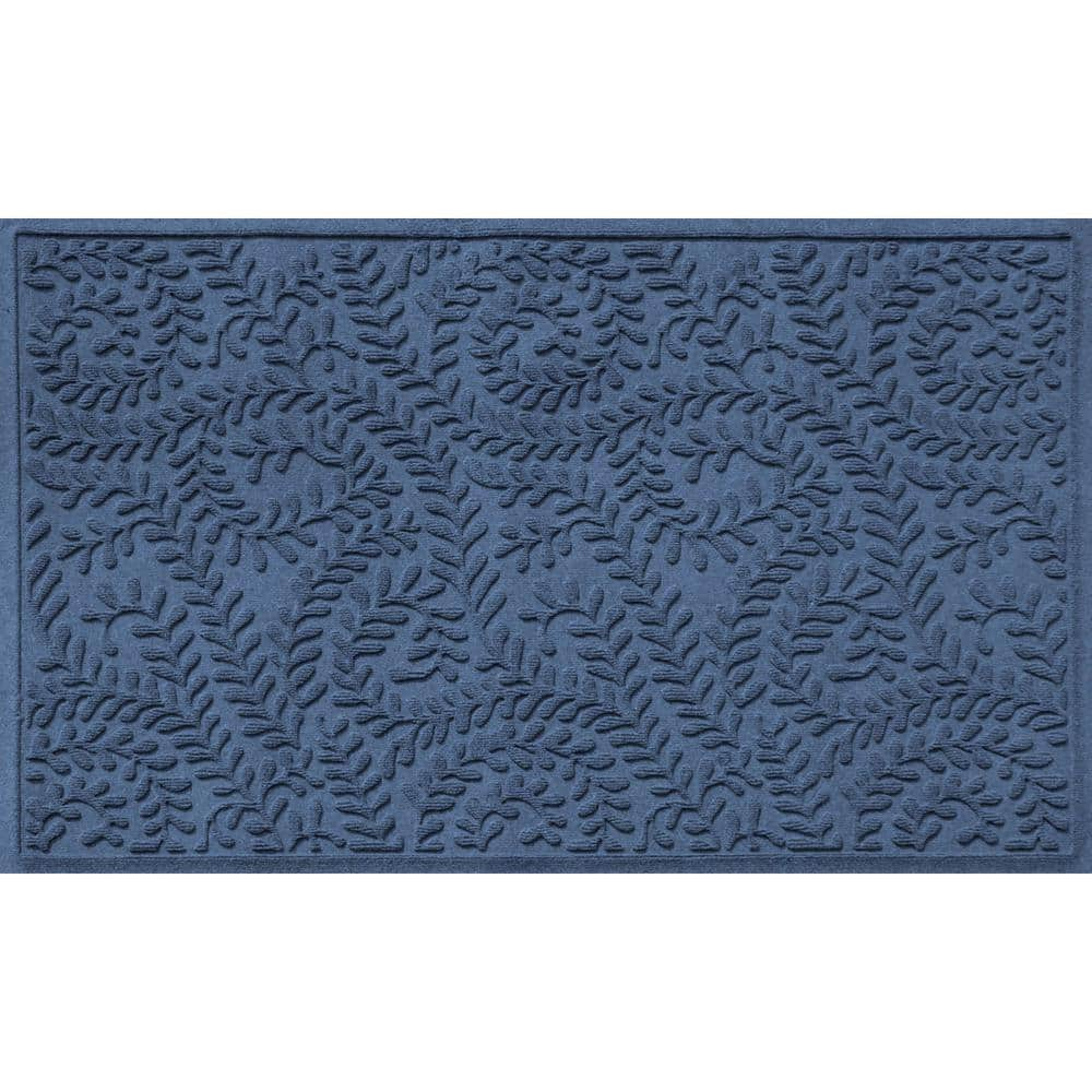 M+A Matting WaterHog Squares Classic Mat, Navy Navy; 4 ft. x 12 ft