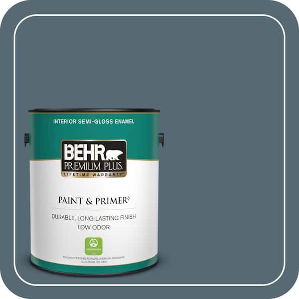 BEHR PREMIUM PLUS 1 gal. #540F-6 Distance Semi-Gloss Enamel Low Odor Interior Paint & Primer