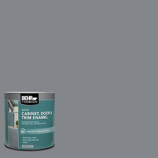 BEHR PREMIUM 1 qt. #N500-5 Magnetic Gray color Satin Enamel Interior/Exterior Cabinet, Door & Trim Paint