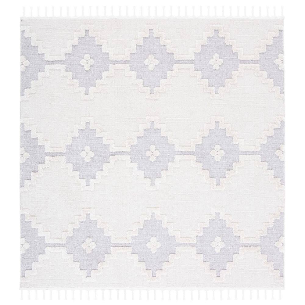 Marrakesh 7 ft. x 7 ft. Ivory/Gray Geometric Diamond High-Low Square Area Rug price history on PriceWatchPro