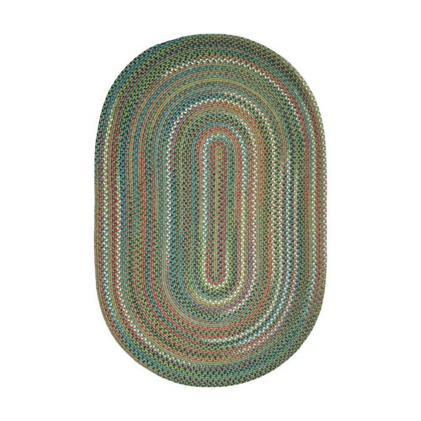 Bouquet Peridot 4 ft. x 6 ft. Oval Indoor/Outdoor Braided Area Rug