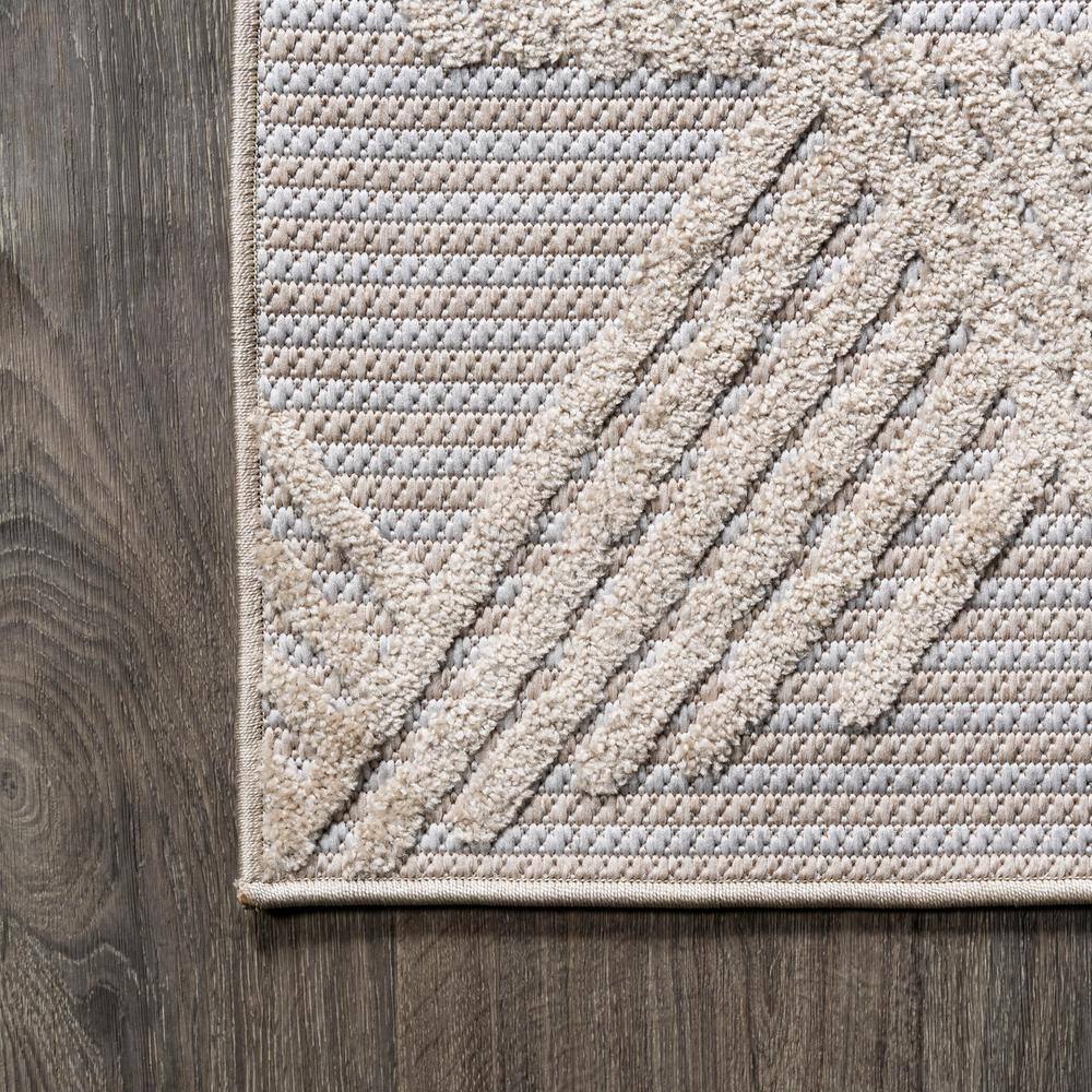 Ivory Geometric Art Deco 8' x 10' Reversible Synthetic Area Rug