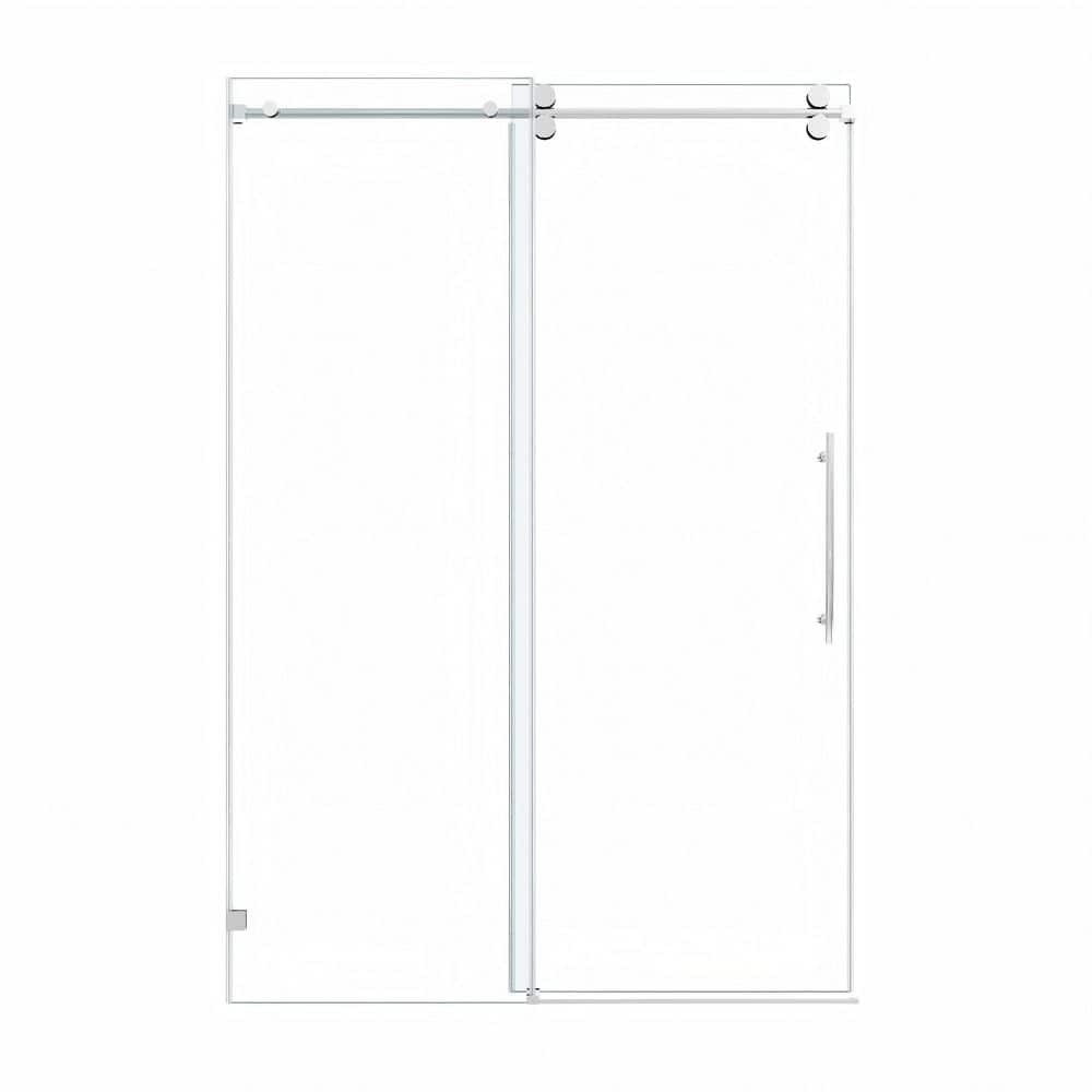 60 in. W x 79 in. H Fixed & Sliding Shower Door in Chrome with Clear Tempered Glass durable construction price history on PriceWatchPro