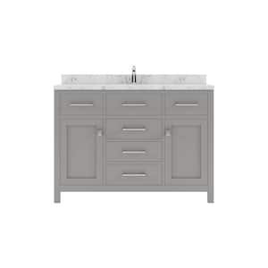 Caroline 48 in. W x 22 in. D x 35 in. H Single Sink Bath Vanity in Gray with Quartz Top