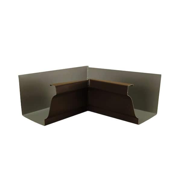 6 in. Musket Brown Aluminum K Style Inside Gutter Miter