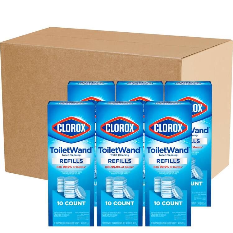 Clorox ToiletWand Disinfecting Refills Toilet Bowl Cleaner Disposable Wand Heads (10-Count) (6-Pack)