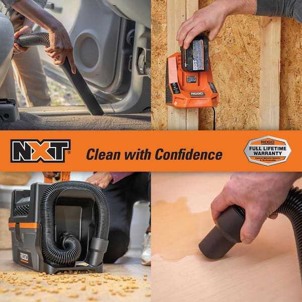 3 Gal. 18V Cordless Handheld NXT Shop Vacuum Wet Dry Vac with Hose, Accessories, 4.0 Ah Battery and Charger HD0318A