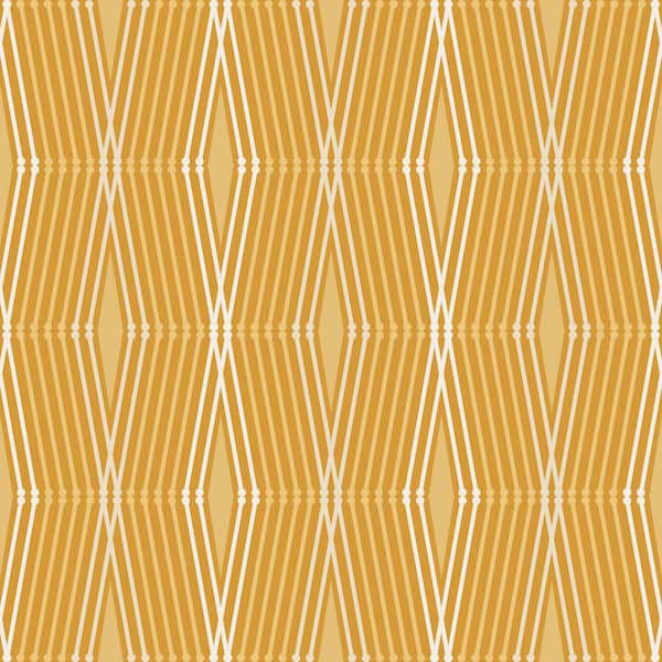 Nicole Miller Hard Edge Ogee Turmeric Peel and Stick Wallpaper