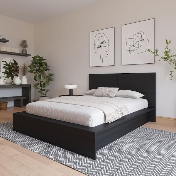 Nexera James Black Queen Size Panel Headboard 235991 - The Home Depot