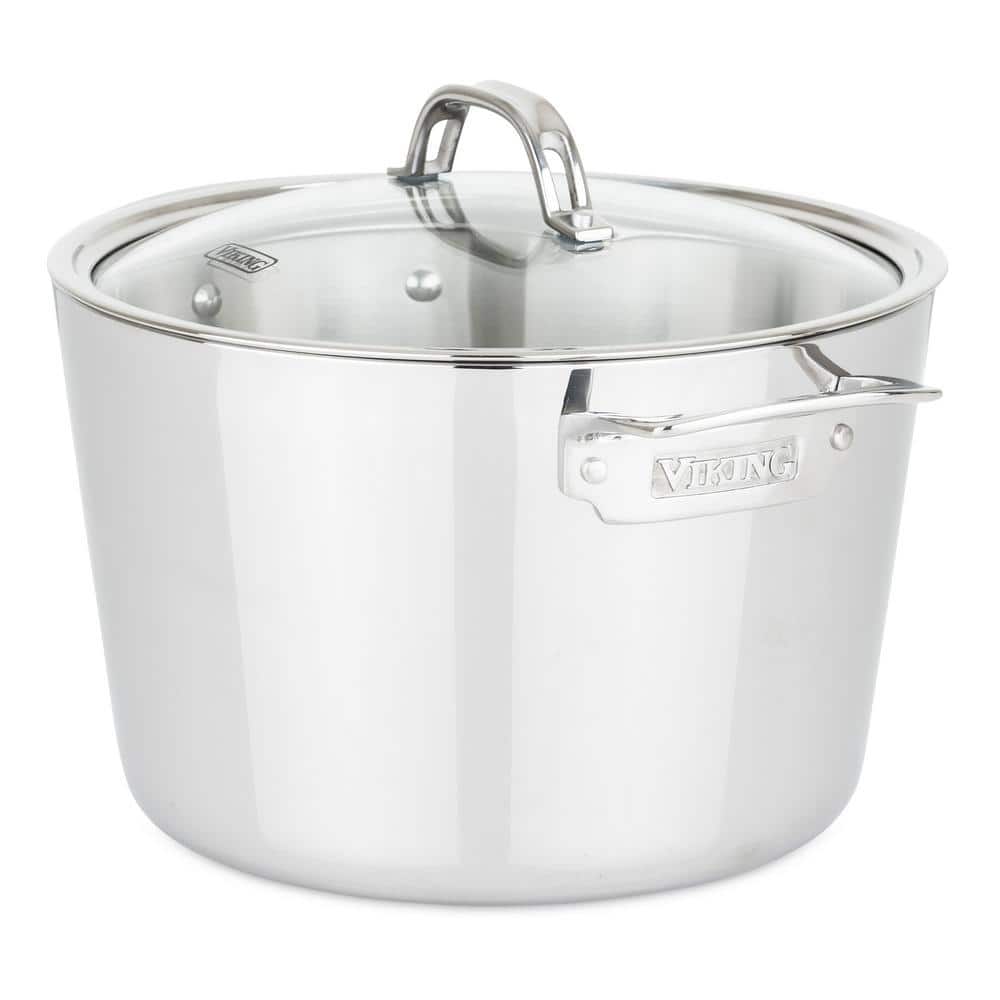 Viking 3-Ply Contemporary 8 Qt. Stainless Steel Stock Pot with Lid
