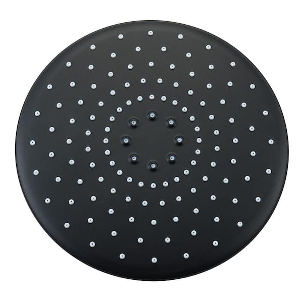 1-Spray Patterns 10 in. Single Wall Mount Round Rain Fixed Shower Head with Self-Cleaning Nozzles in Matte Black
