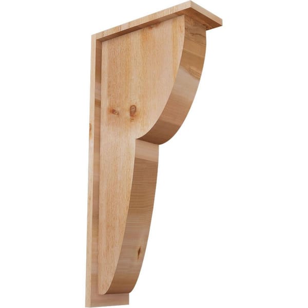 Ekena Millwork 6 in. x 14 in. x 30 in. Western Red Cedar Crestline Rough Sawn Corbel with Backplate