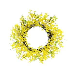 24 in. Artificial Yellow Jasmine Wreath