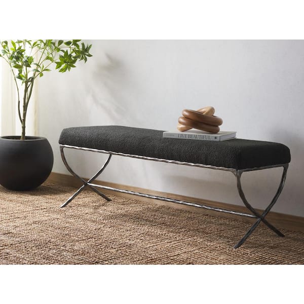Janeen Black Entryway Bench 58 in.