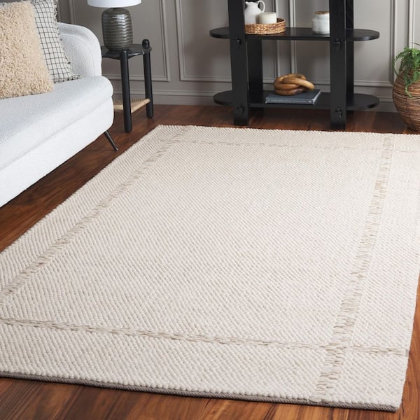 Natura 4 ft. x 6 ft. Ivory Cross Border Area Rug