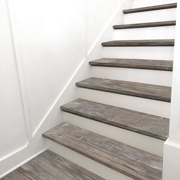 Driftwood 5/4 in. T x 12 in. W x 47.2 in. L Luxury Vinyl Stair Tread Eased-Edge (2-Pieces/case)