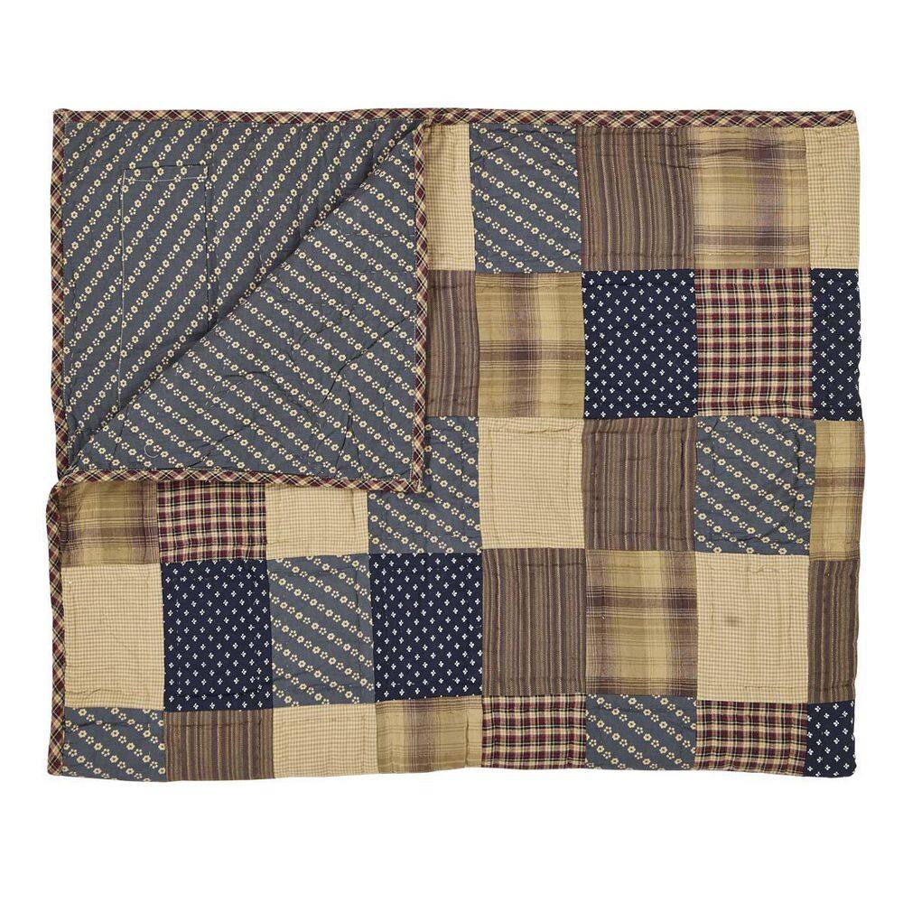 Patriotic Patchwork Cotton Reversible Throw Blanket