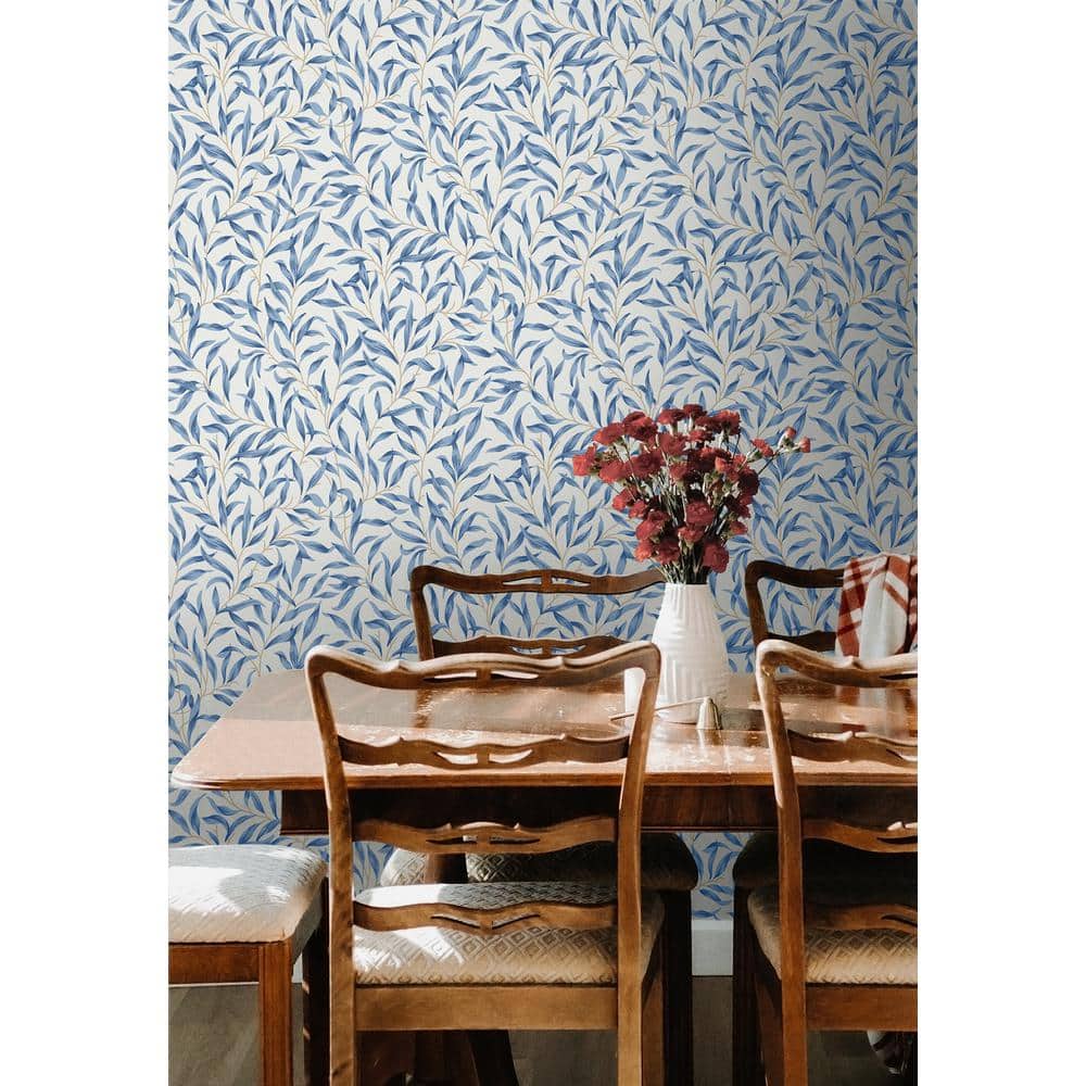 Blue Lake Botanical Peel and Stick Vinyl Wallpaper