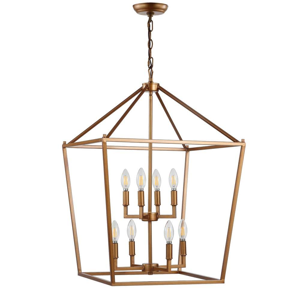 Pagoda 20" Antique Gold Farmhouse LED Lantern Pendant