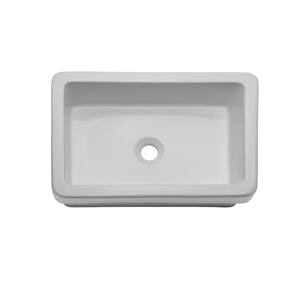 Classically Redefined Semi-Recessed Rectangular Bathroom Sink in White