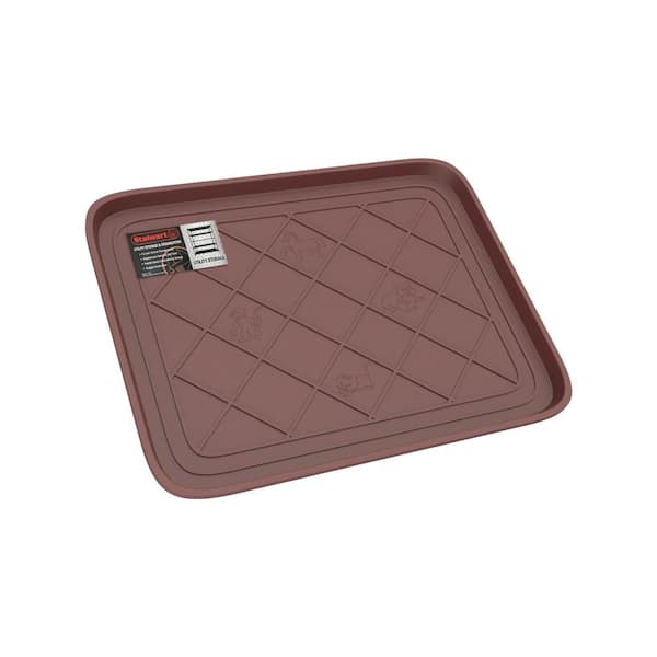 Pure Garden Brown 19.75 in. x 15.5 in. All-Weather Boot Tray