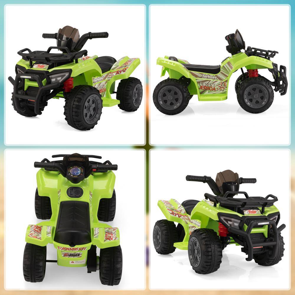 Green 6-Volt Kids Ride-On ATV Quad with Music and Horn