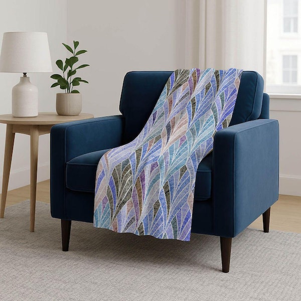 Premium Machine Washable ASB851 Blue 50 in. x 70 in. Sherpa Throw Blanket