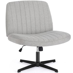 Beatriz Fabric Adjustable Height Ergonomic Computer Task Chair in Grey with Criss Cross Chair Legged and No Arms