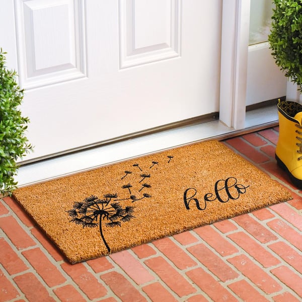Indoor/outdoor Coir Doormat With Border Natural/black - Entryways : Target