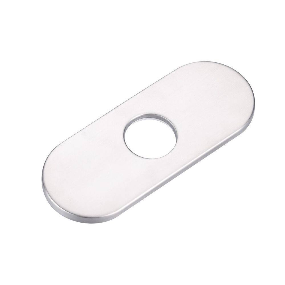 6.3 in. x 2.44 in. x 0.7 in. Stainless Steel Kitchen Sink Faucet Hole Cover Deck Plate in Brushed Nickel (1 Pack） price history on PriceWatchPro