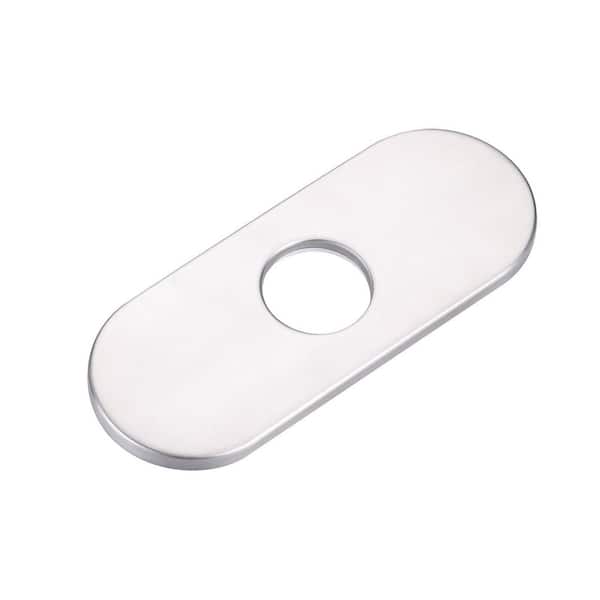 6.3 in. x 2.44 in. x 0.7 in. Stainless Steel Kitchen Sink Faucet Hole Cover Deck Plate in Brushed Nickel (1 Pack）
