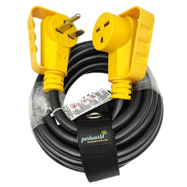 parkworld 25 ft. 10/3 30 Amp 250-Volt Indoor/Outdoor NEMA 6-30 Heater/Industrial Extension Cord with Handle and Lighted End, Black