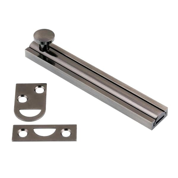 idh by St. Simons 4 in. Solid Brass Antique Nickel Surface Bolt