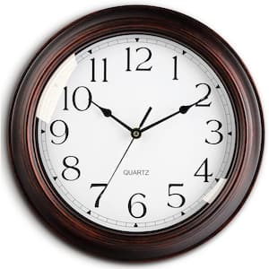 8.5 in. Bronze Analog Silent Non-Ticking Wall Clock Retro Rustic Style Decorative for Kitchen, Living Room and Office