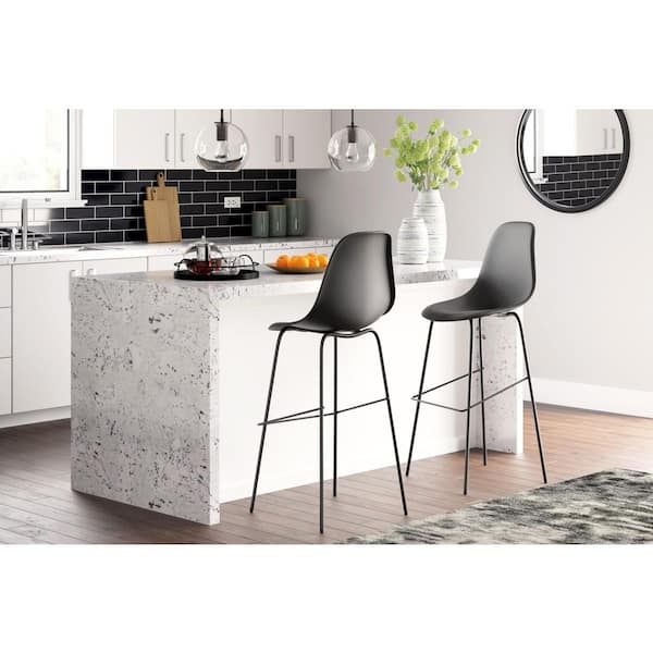 Forestead Black Plastic Bar Height Bar Stool