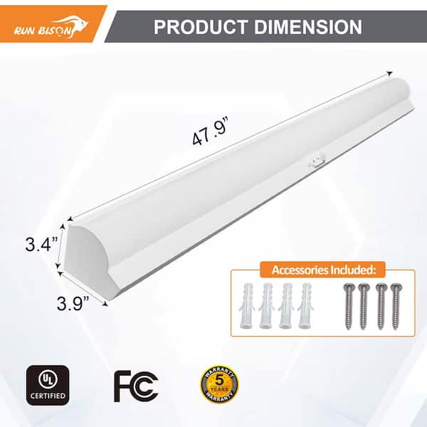 2 Pack 4FT Tri-Level Sensor LED Linear Strip Eergency Stairwell Light W/Reote, CCT 20W/40W