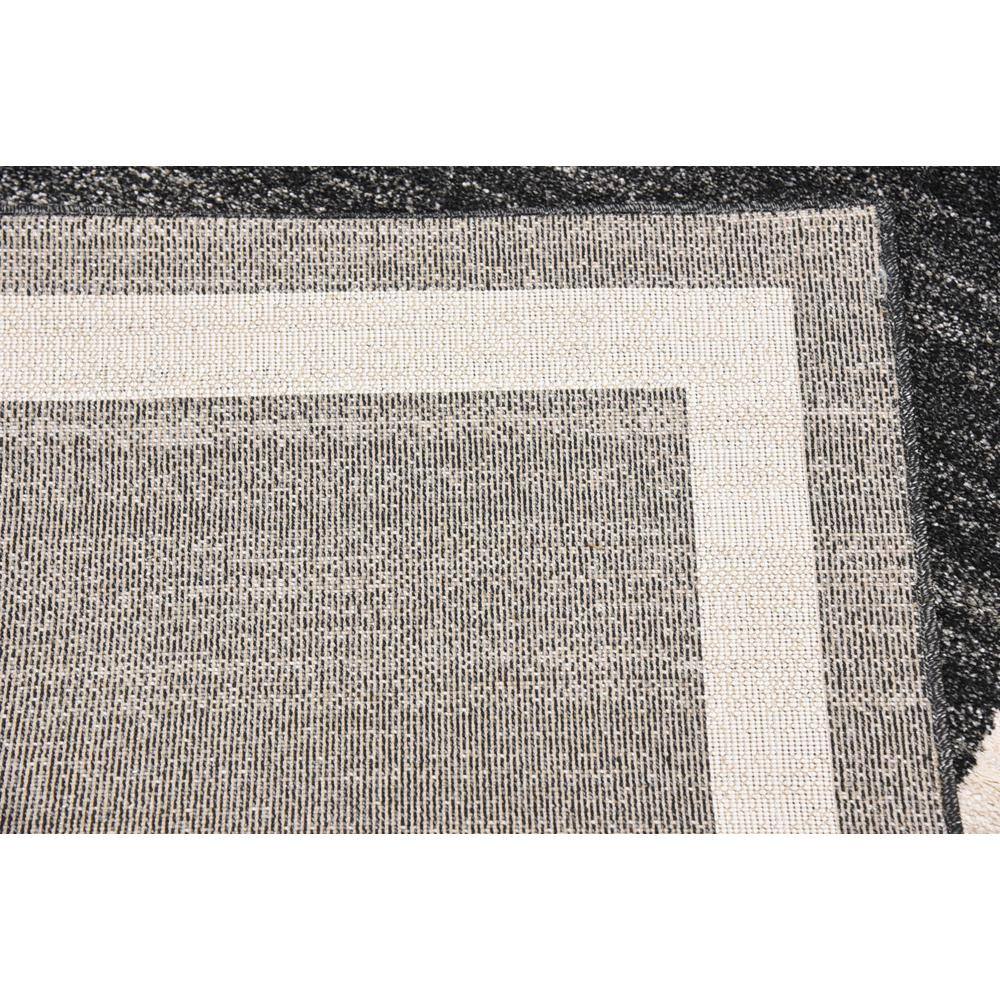 Black and Ivory Rectangular Tufted Area Rug with Border