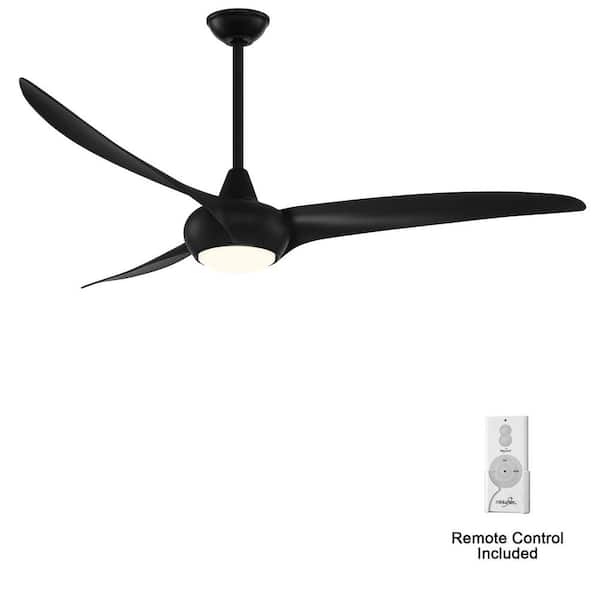 MINKA-AIRE Light Wave 65 in. Integrated LED Indoor Coal Black Ceiling Fan with Light and Remote Control