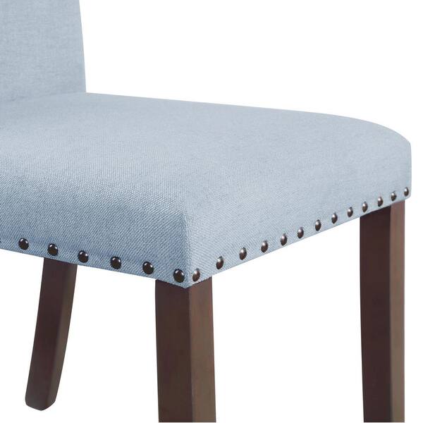 Aoibox Blue High Back Fabric Upholstered Dining Chairs with Copper
