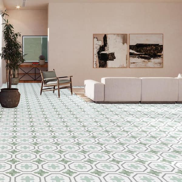 Prisma Olive 10 in. x 10 in. Porcelain Floor and Wall Tile (10.88 sq. ft. /Case)