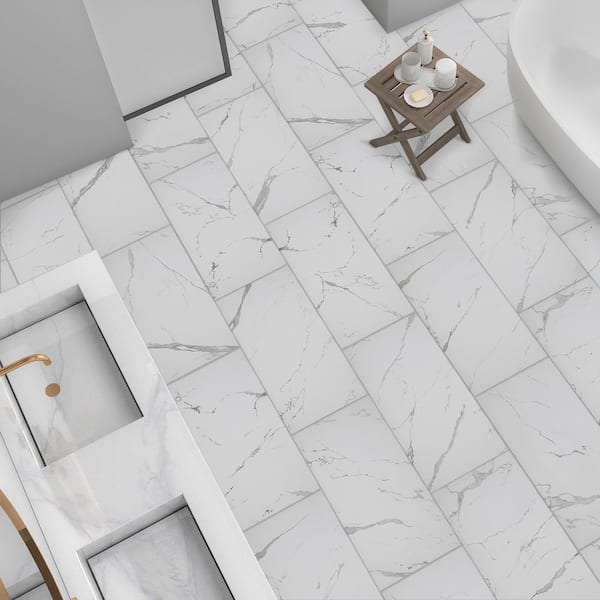 Carrara Matte Rectified 12 in. x 24 in. Porcelain Floor and Wall Tile (13.3 sq. ft. /case)