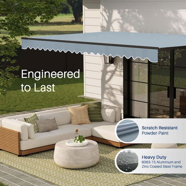 ALEKO 12 ft. Caribbean Polyester Retractable Patio Awning 10 ft